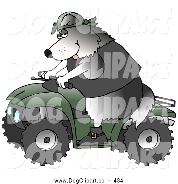 Clip Art Of A Cool Friendly Border Collie Wearing A Black Vest And