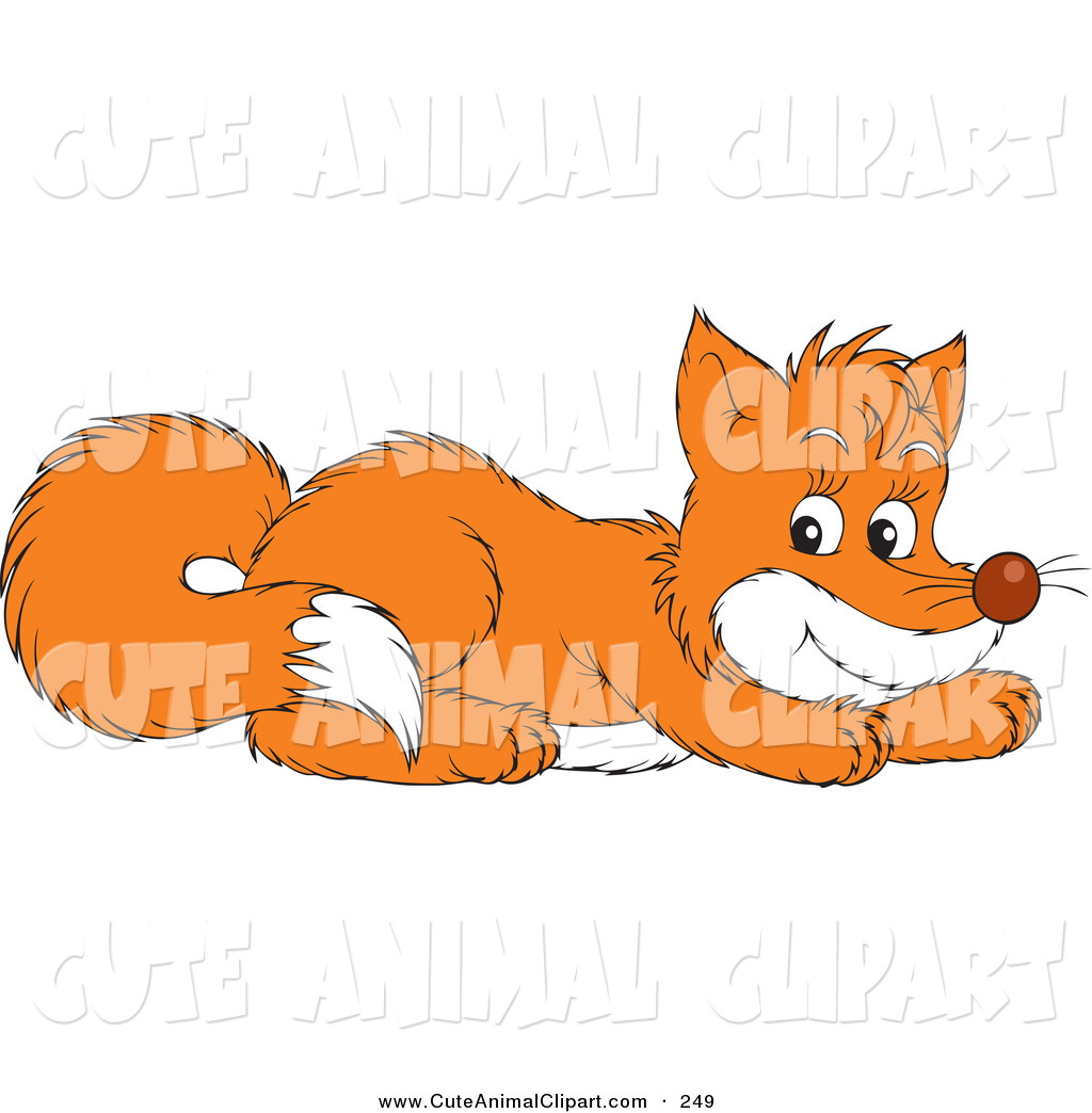 Frisky Orange Fox Kit Crouching Playfully Ginger Digging A Den Clipart