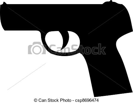 Handgun Clip Art Vector   Vector Gun Silhouette