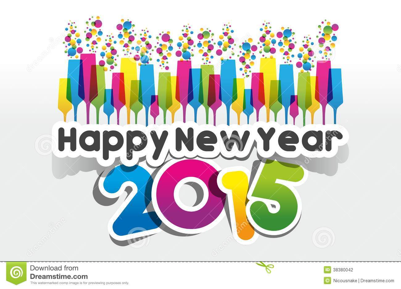 Happy New Year 2015 Greeting Card Stock Photography   Image  38380042