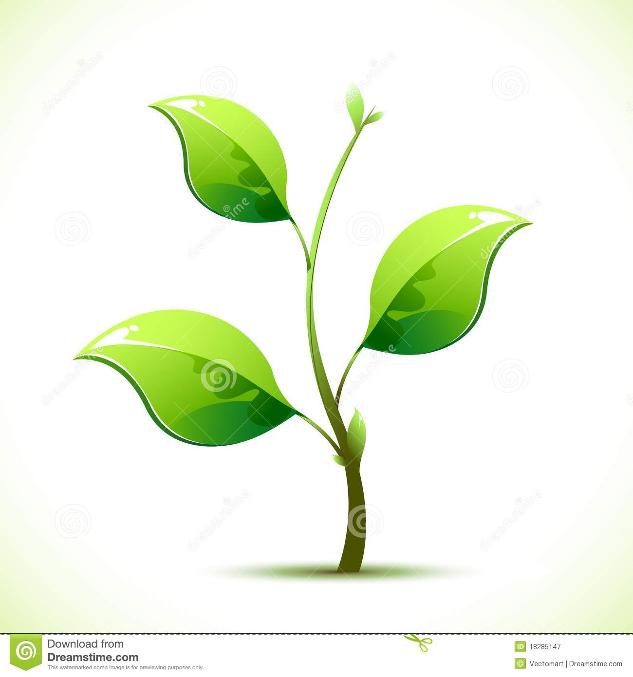 Illustration Of Plant Sapling Growing On Abstract Background