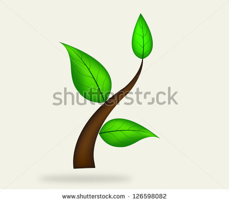 Illustration Of Plant Sapling Growing On Abstract Background   Stock