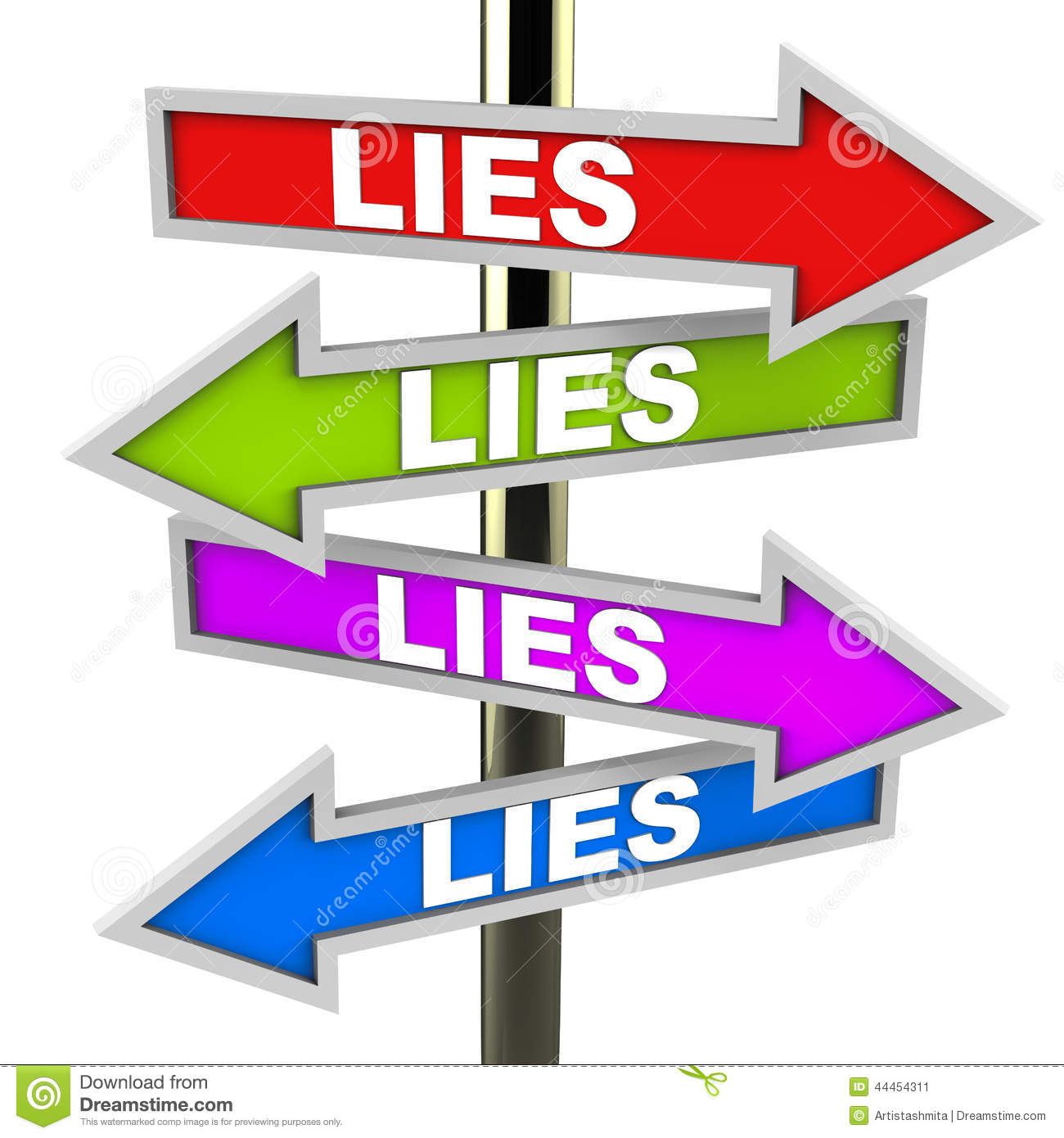 Lies On Road Sign Pointing Everywhere A World Full Of Lies