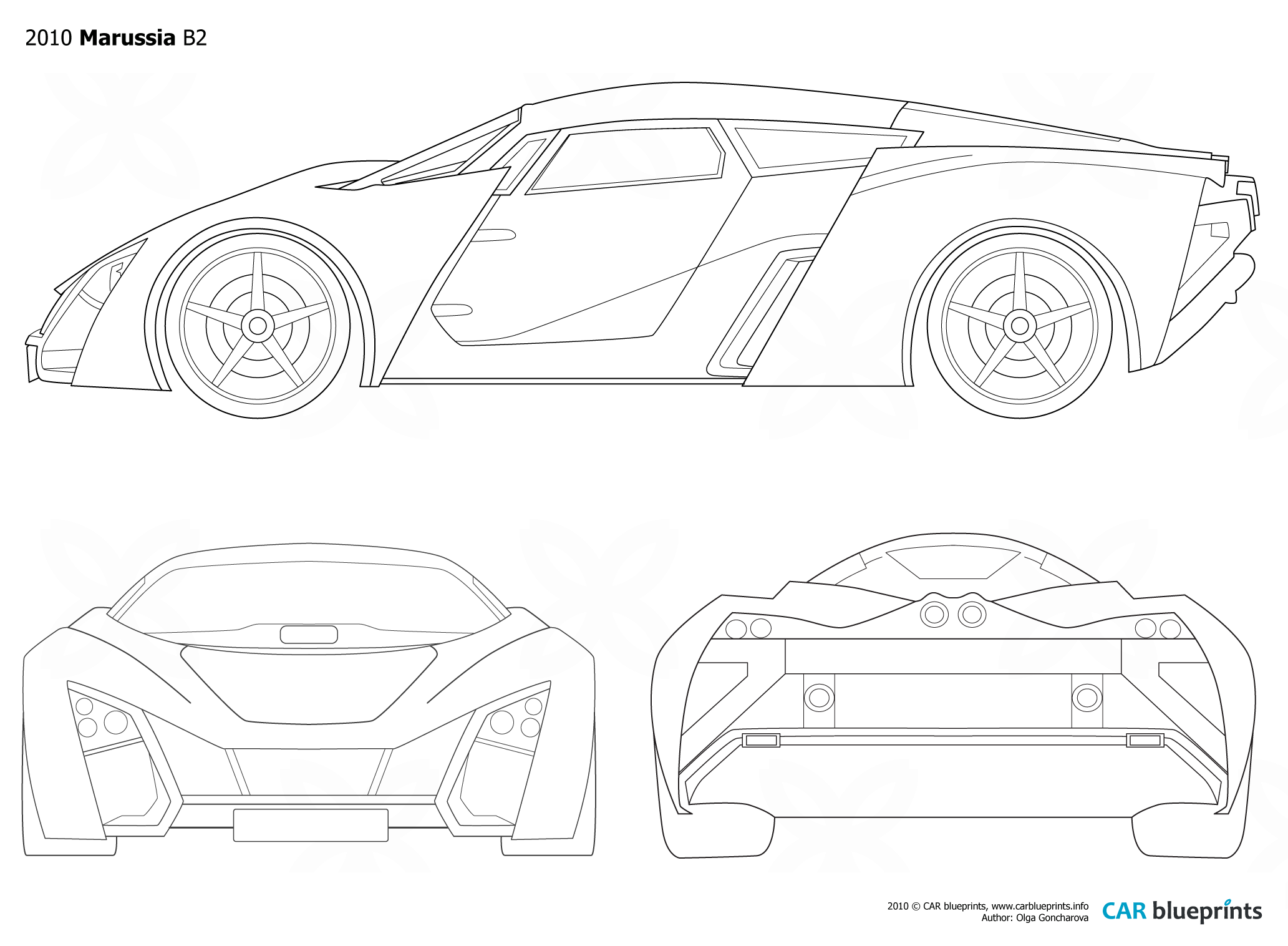 Marussia B2 Blueprints Vector Drawings Clipart And Pdf Templates