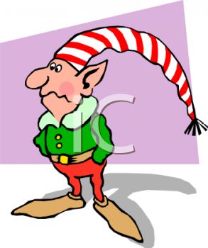 One Of Santa S Worried Elves   Royalty Free Clip Art Illustration