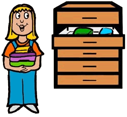 Putting Clothes In Drawer