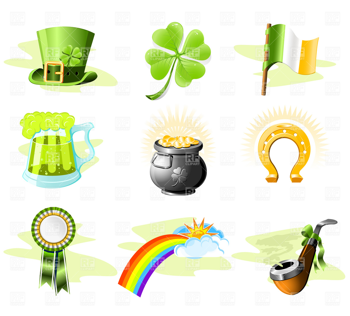 St  Patrick S Day Icon Set 4850 Download Royalty Free Vector Clipart