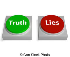 Truth Lies Buttons Show True Or Liar   Truth Lies Buttons