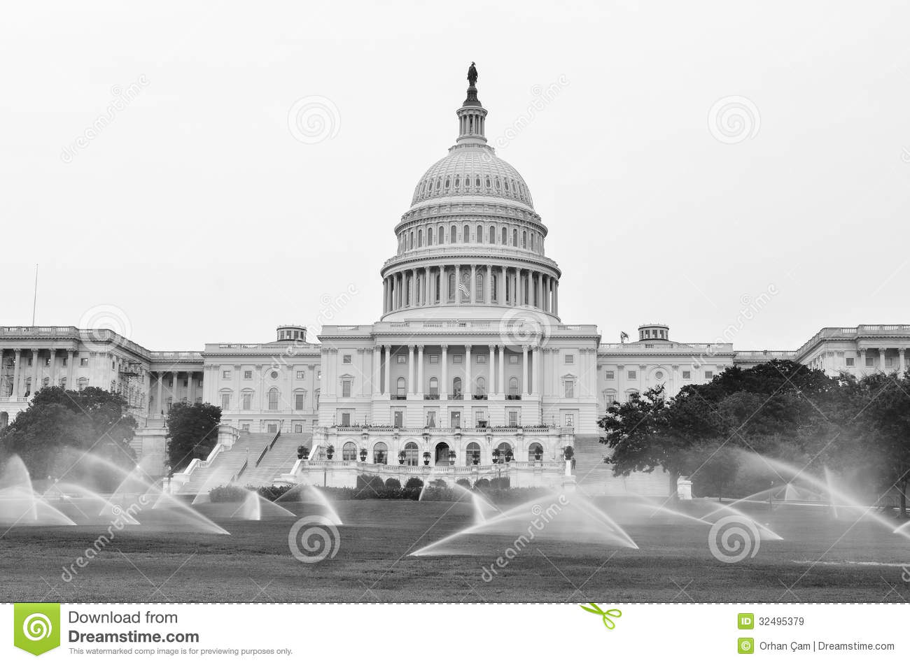 United States Capitol In B W Washington Dc Usa