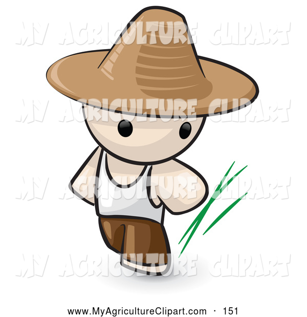 Vector Agriculture Clipart Of A Average Human Factor Chinese Farmer