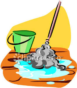 Wet Mop And Bucket   Royalty Free Clipart Picture