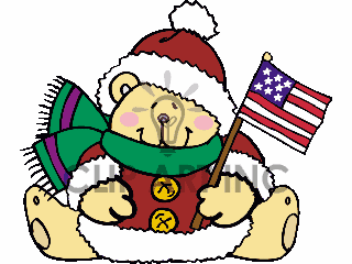 Winter Bear Holding A Usa Flag   Download File To Remove The Watermark