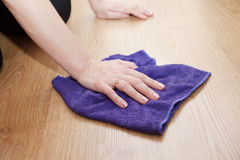 Woman S Hand Cleaning The Floor With A Cloth Royalty Free Stock Photo