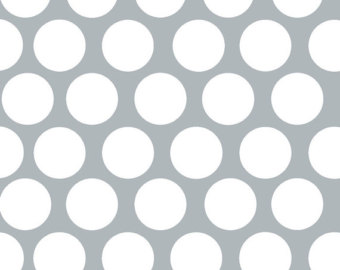 Adorn It Princess Fabric Polka Dot Dots White On Gray Grey
