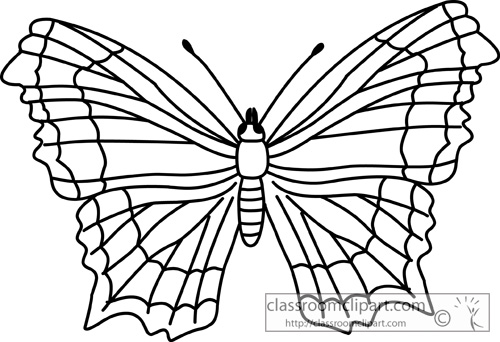 Animals   Butterfly Mourning Cloak Outline   Classroom Clipart