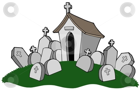 Cemetery With Tomb Stock Vector Clipart Cemetery With Tomb   Vector