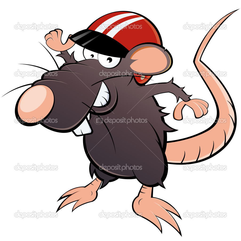 Funny Cartoon Rat With Helmet   Stock Vector   Shockfactor De