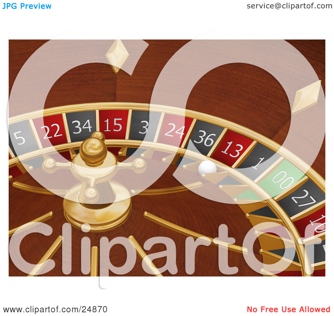 Pin Clipart Illustration Of A White Roulette Ball In The 13 Slot On