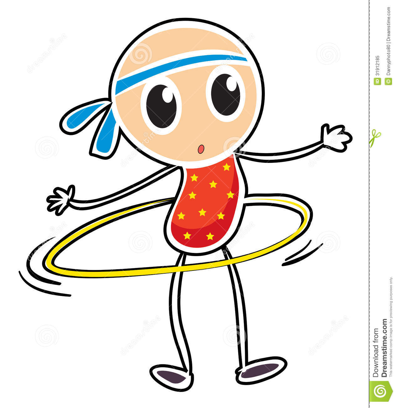 Sketch Of A Child Playing Hula Hoop Royalty Free Stock Photo   Image