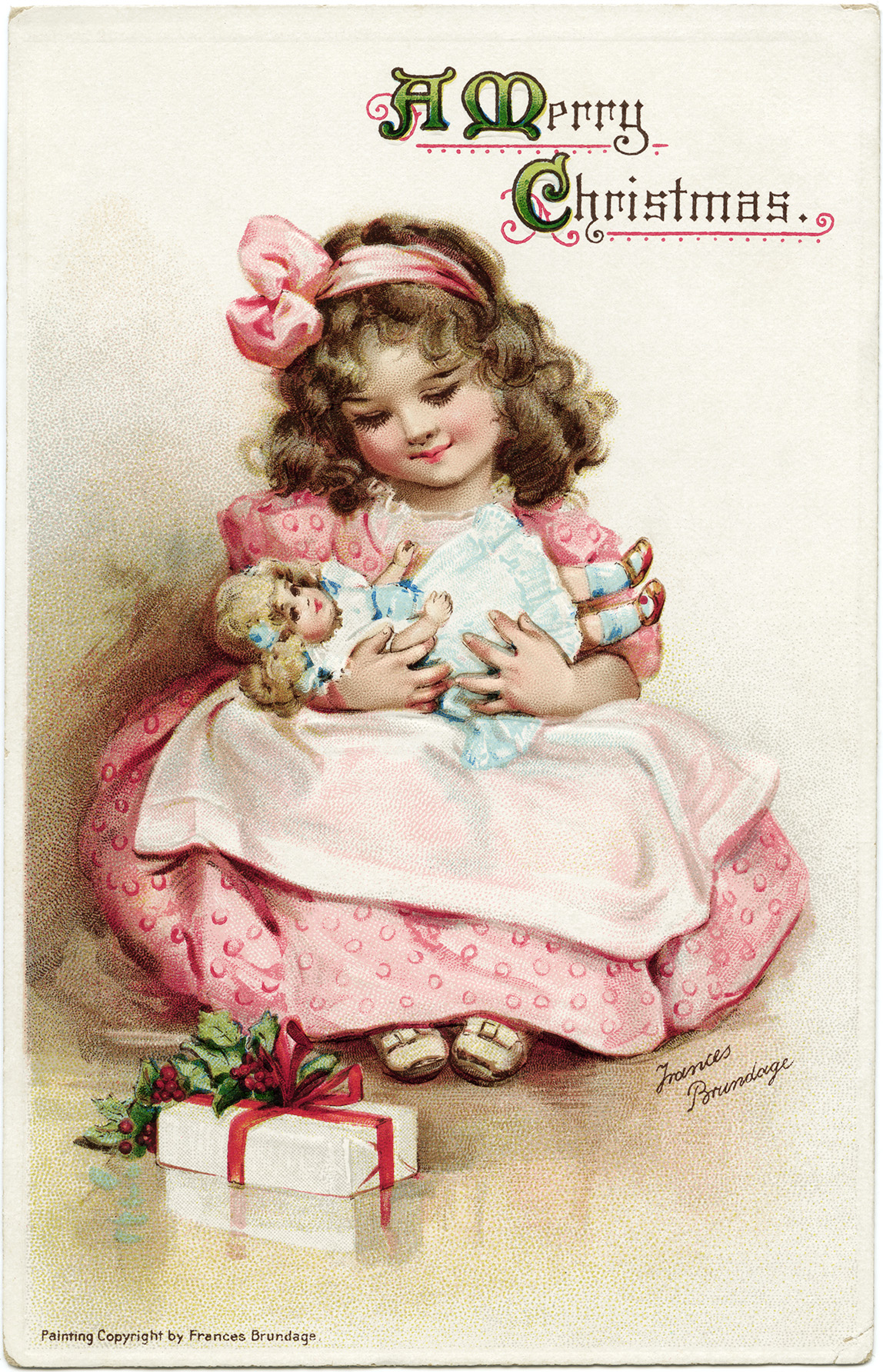 And Doll Clipart Girl Holding Dolly Image Vintage People Clip Art