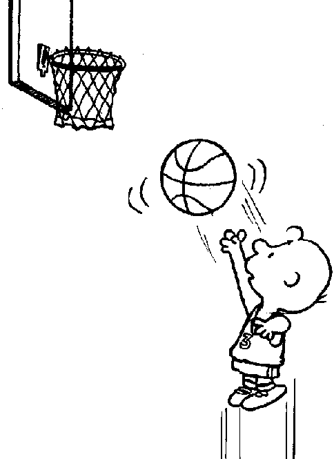 Black And White Peanuts Sports Clipart Basketball Player Charlie