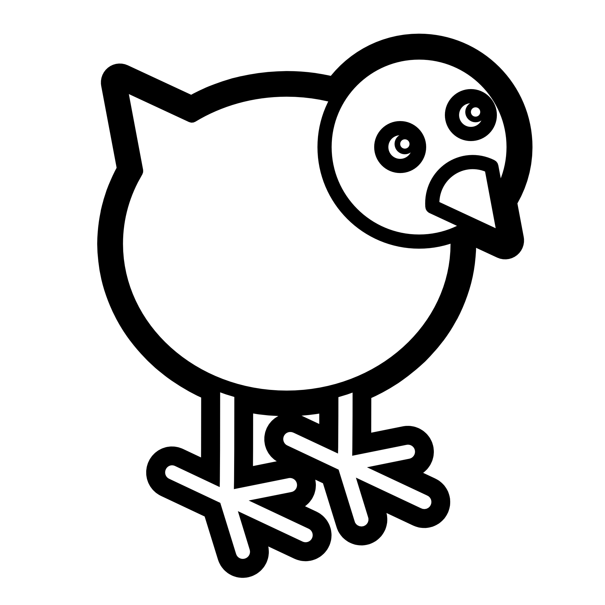 Chicken Icon Black White Line Art Scalable Vector Graphics Svg