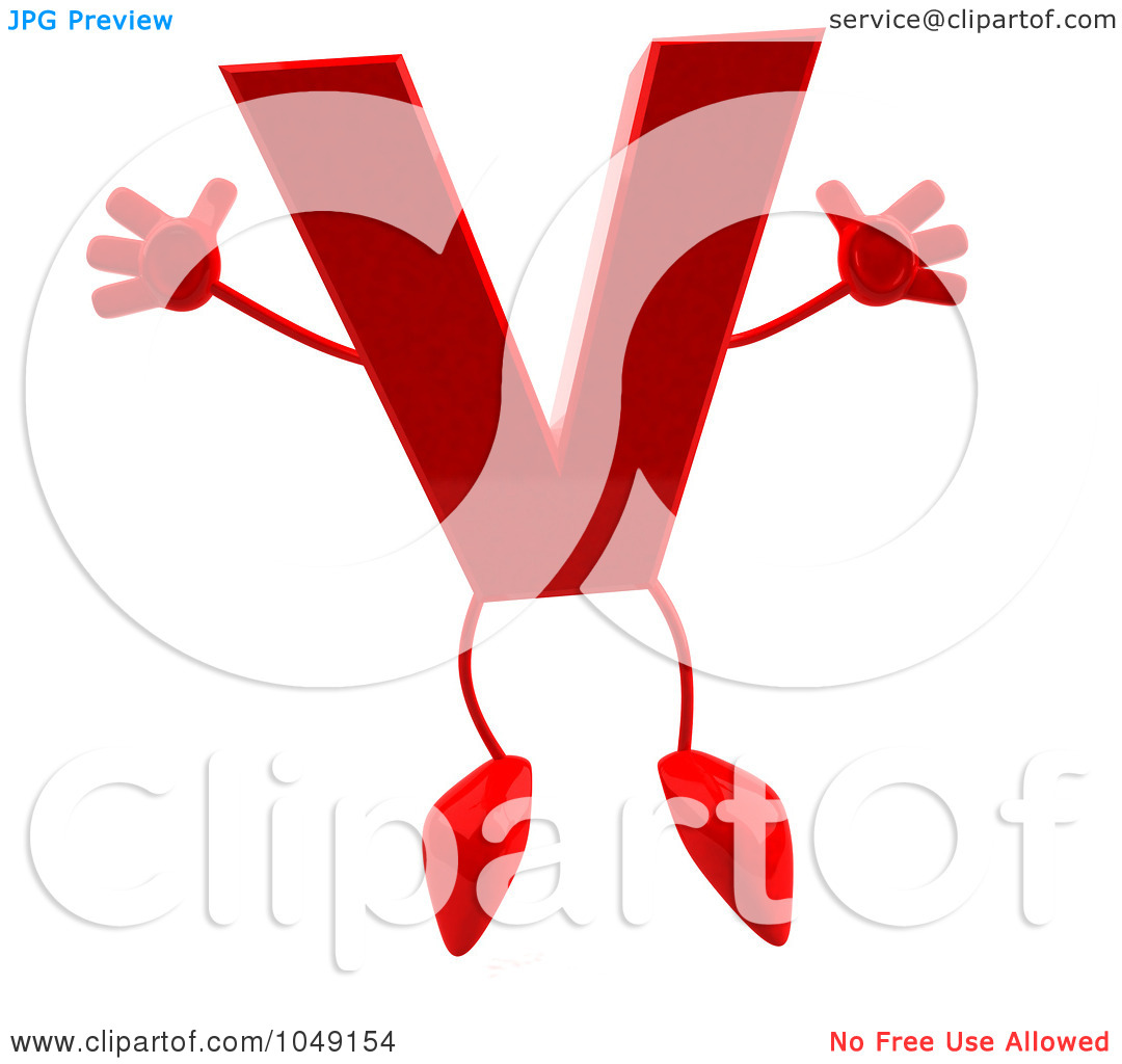 Clip Art Illustration Of A 3d Red Letter V Character By Julos  1049154