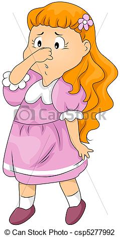 Clip Art Of Bad Smell   Illustration Of A Girl Covering Her Nose With