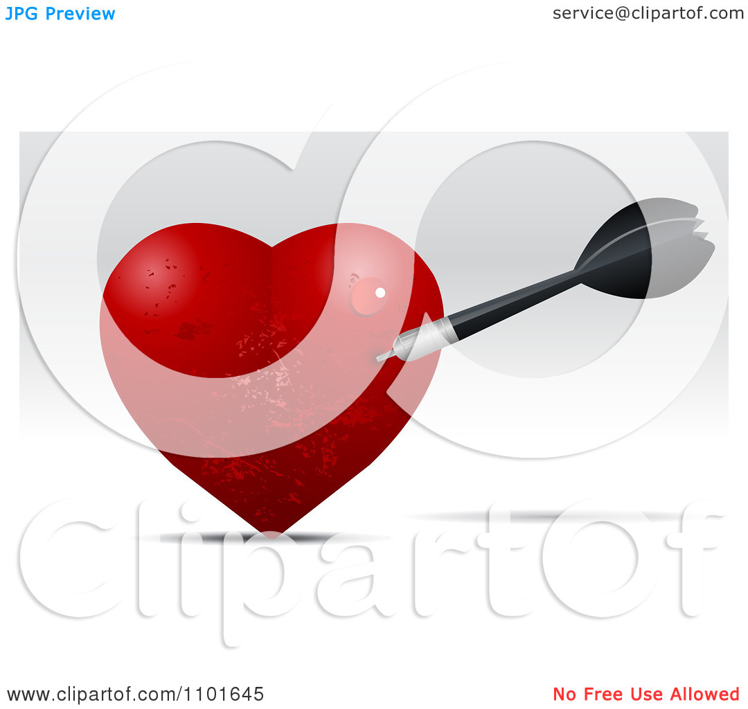 Clipart Dart Stuck In A Red Heart   Royalty Free Vector Illustration
