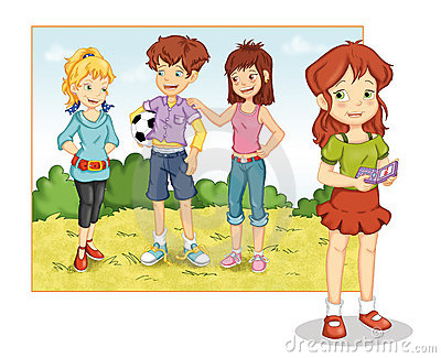 Colored Illustration Of A Group Of Teen Agers