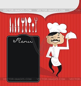 Culinary Background With Chef   Vector Clipart
