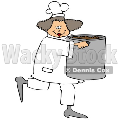Culinary Clipart Illustration Of A Happy Female Chef In A White