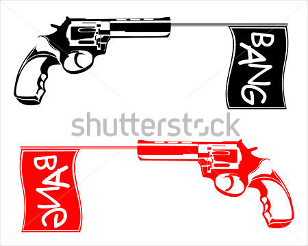 Desconocido   Pistola Dispara Una Bandera Bang Vector Ilustraci N