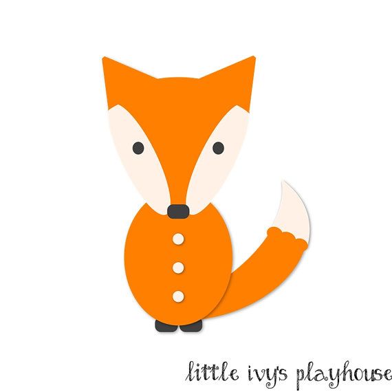 Fox Clip Art  Woodland Animal Graphic Illustration  Instant Download