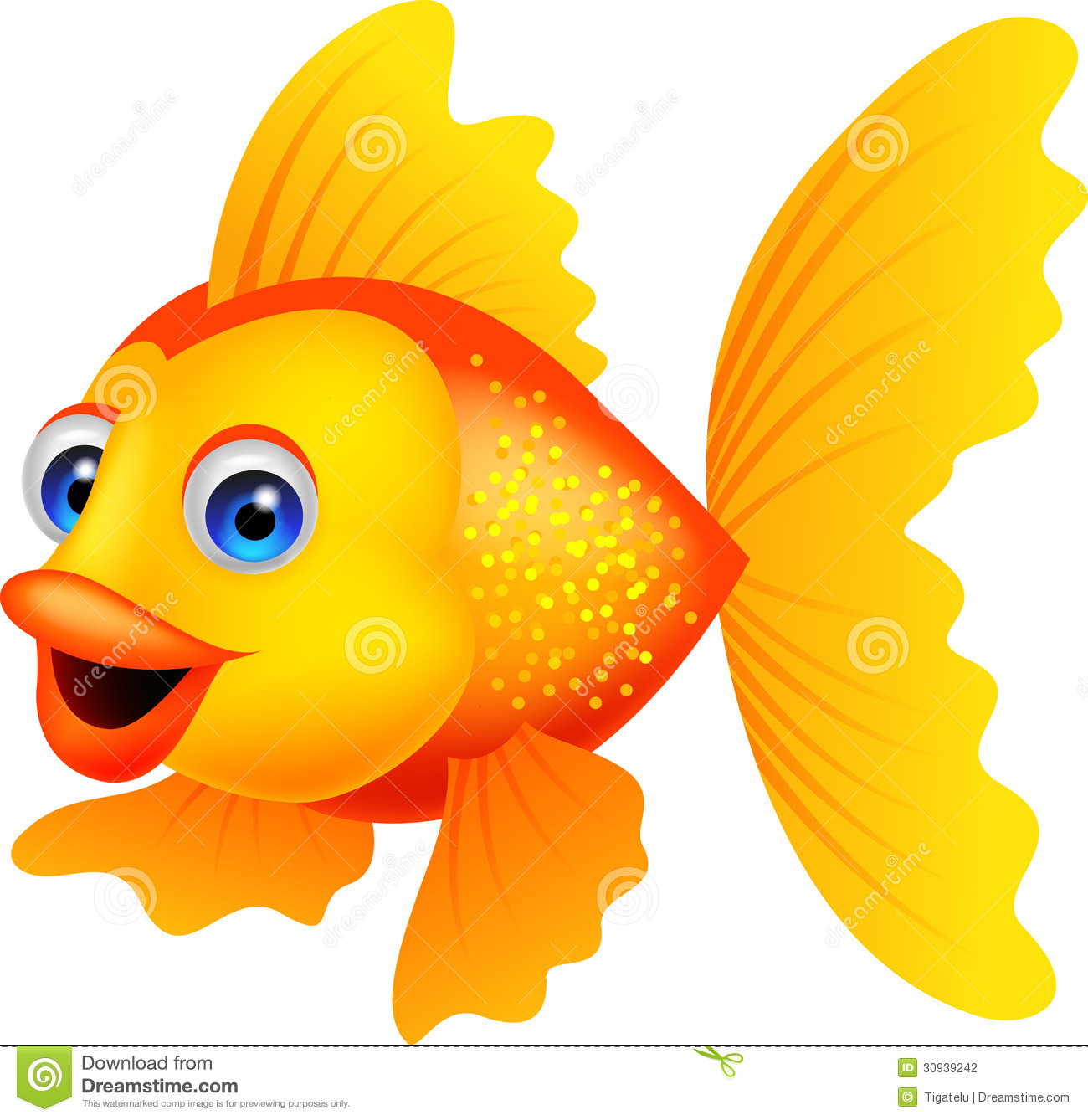 Golden Fish Cartoon Stock Photography   Image  30939242