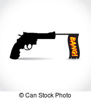 Gun With Bang Flag Clip Art