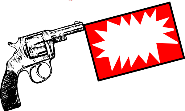 Gun With Bang Flag Clip Art At Clker Com   Vector Clip Art Online    
