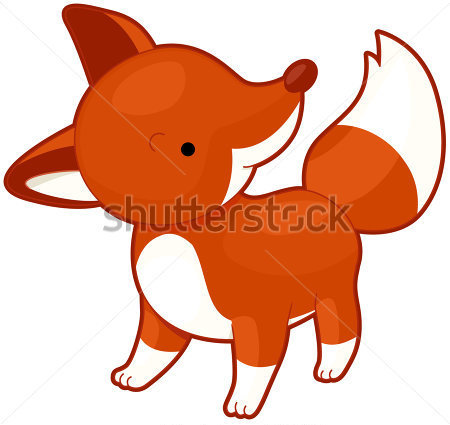 Ilustra  O De Um Fox Vermelho Bonito Olhando Para Cima Clip Arts