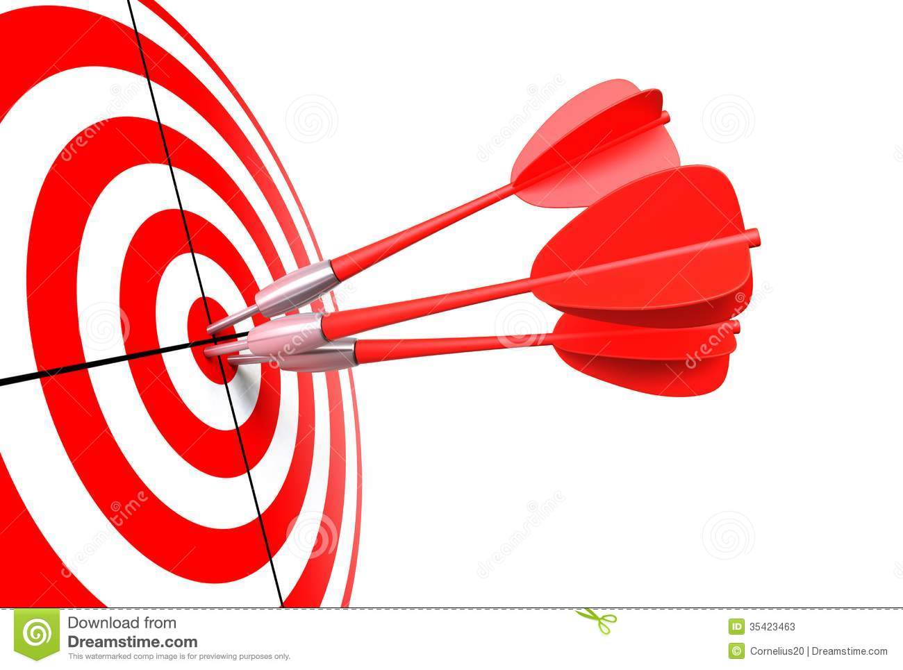 Isolated Bullseye With Red Darts Clipart   Free Clip Art Images