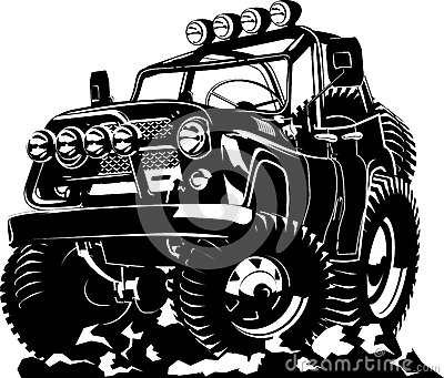 Jeep 4x4 Clipart Cartoon Jeep Isolated White     