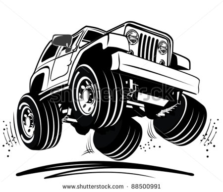 Jeep 4x4 Clipart Vector Cartoon Jeep   Stock