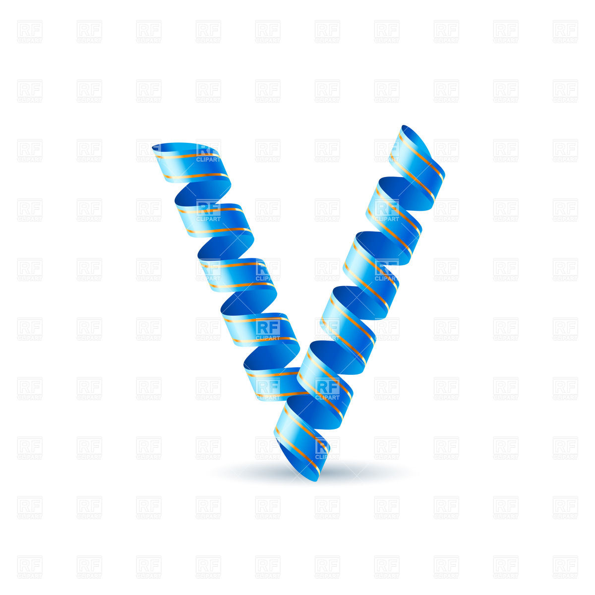 Letter V Made Of Blue Paper Streamer Signs Symbols Maps Download