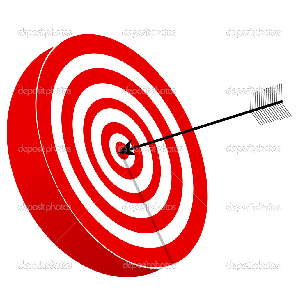 Red And White Target Board With Arrow   Stock Vector   Glyph Studio
