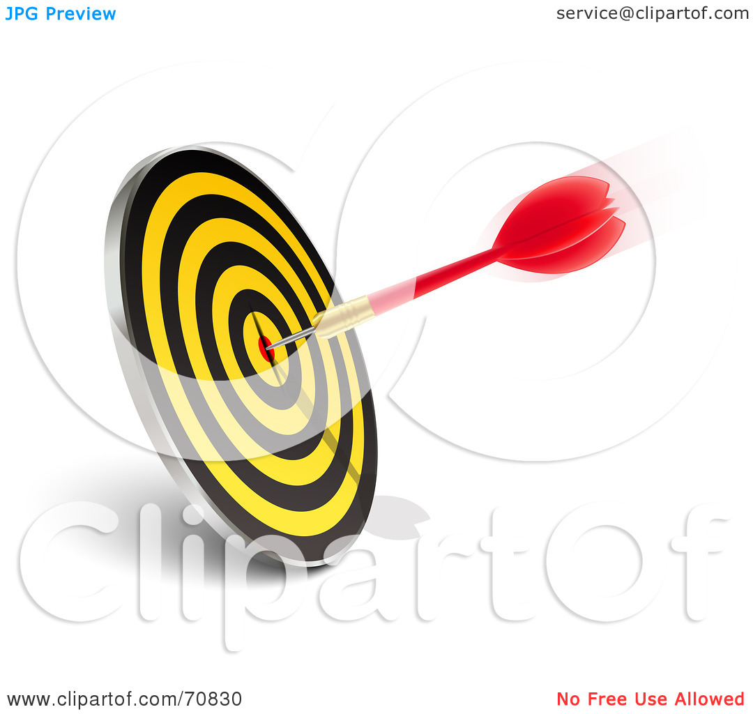Royalty Free  Rf  Clipart Illustration Of A Red And Gold Dart On A