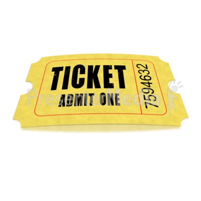Single Movie Ticket   Sports And Recreation   Great Clipart For