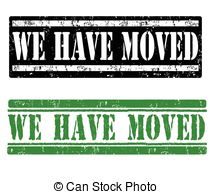 We Have Moved Stamps   We Have Moved Grunge Rubber Stamps On
