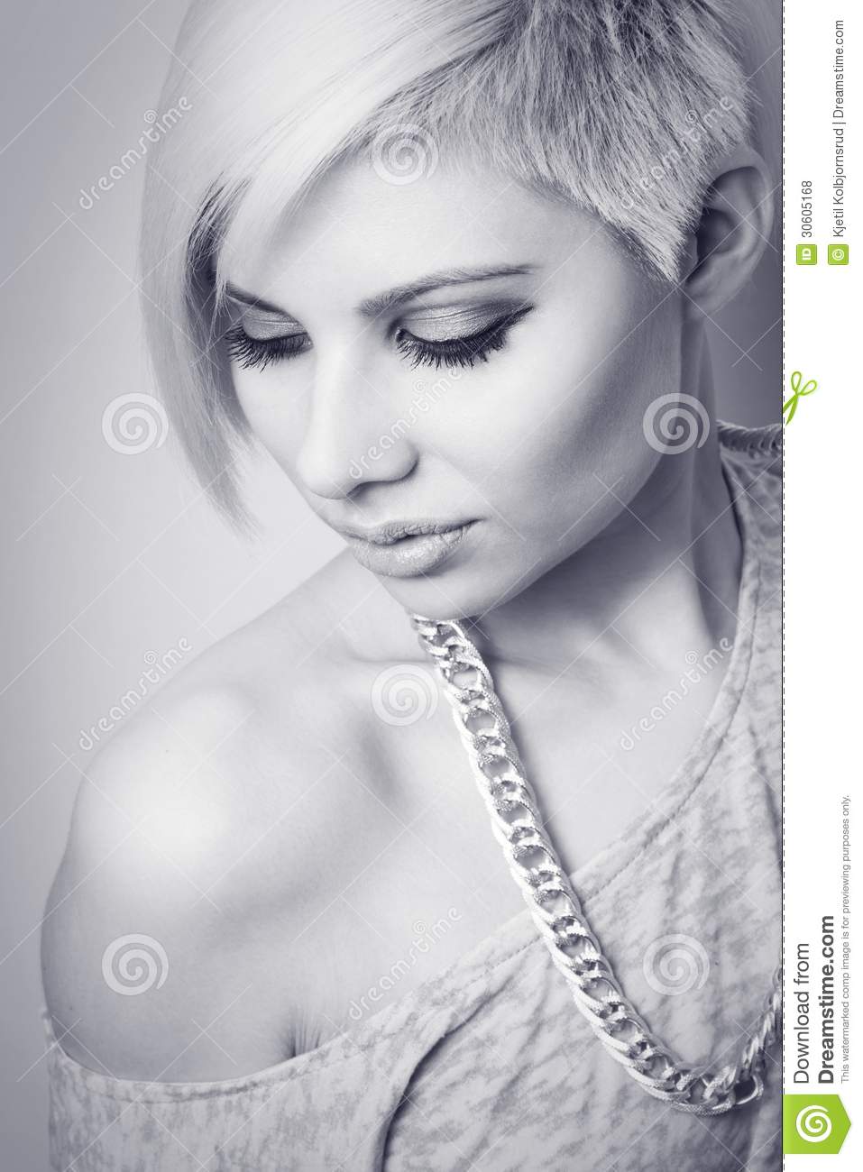 80s Style Fashion Girl Looking Down Royalty Free Stock Photos   Image    