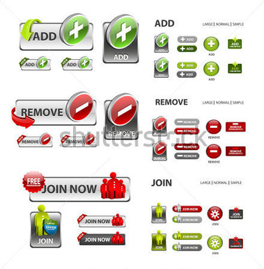Add Remove And User Icons   Collection Of Vector Icons And Buttons