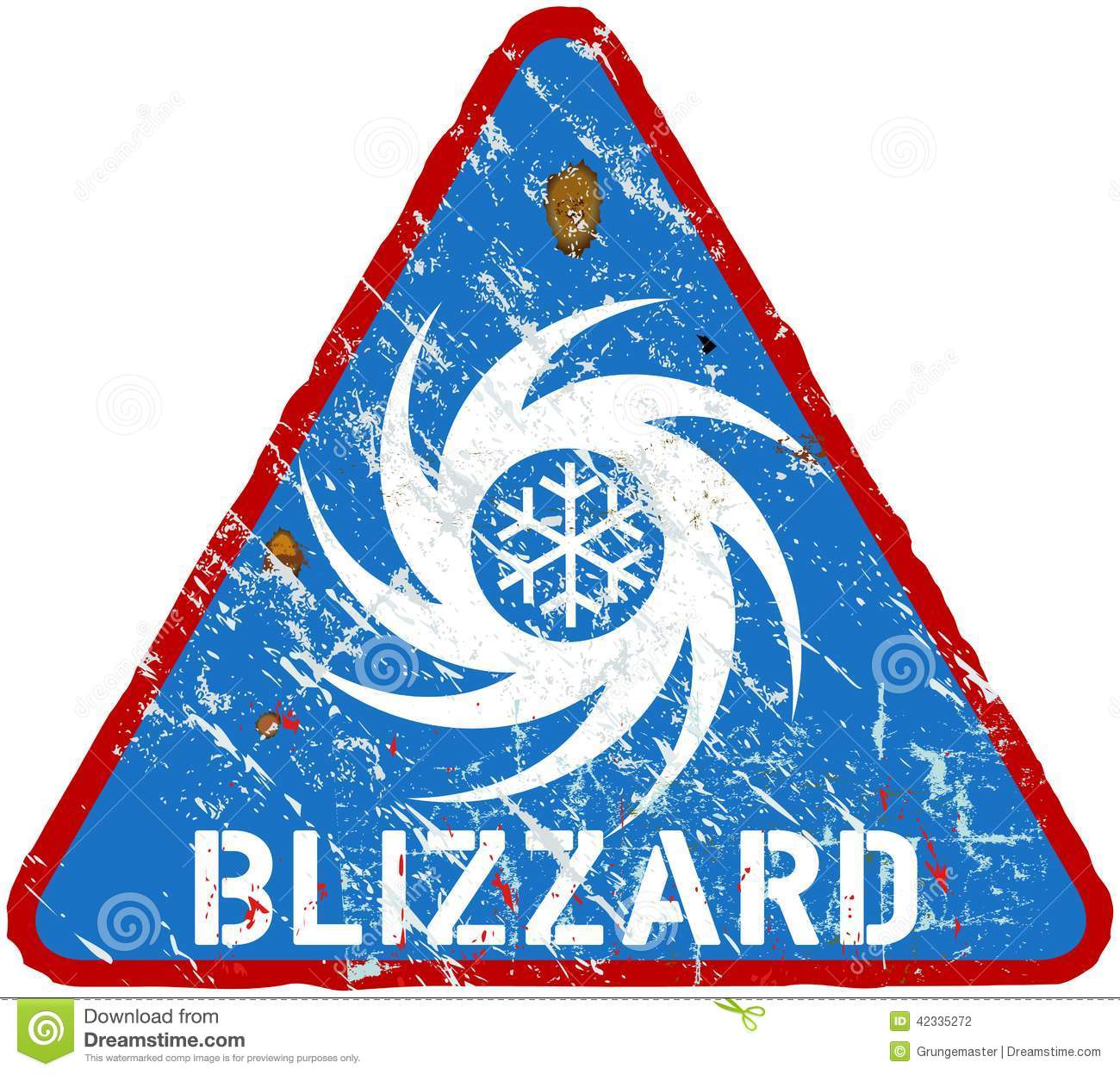 Blizzard Warning Sign Heavy Weathered Vector Eps 10