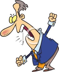 Boss Man Shouting   Royalty Free Clipart Picture